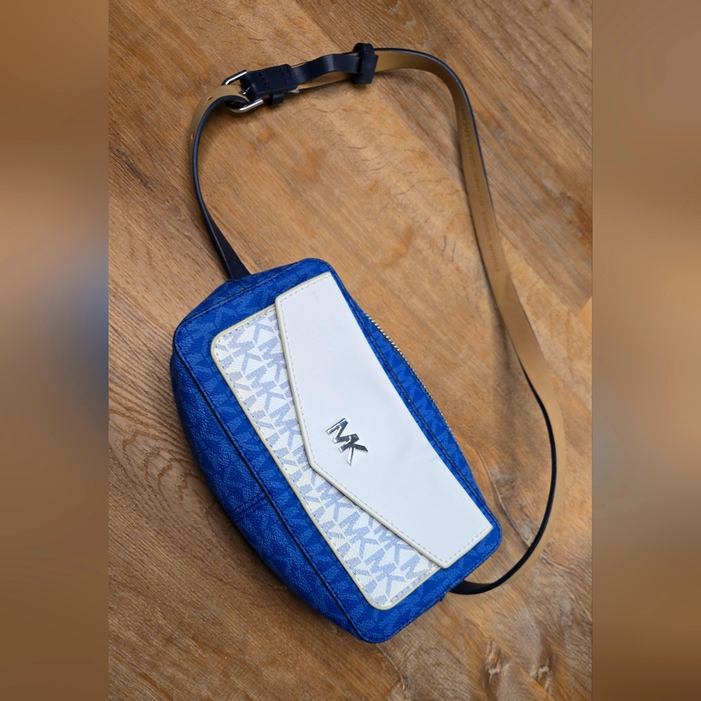 Michael Kors Blue and White Crossbody- Belt Bag
